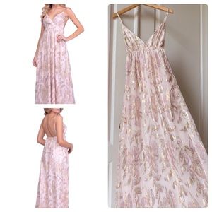 A LA PLAGE Metallic Embroidered Silk Maxi …